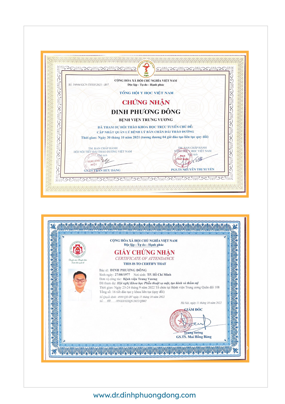 Profile Master Doctor DINH PHUONG DONG